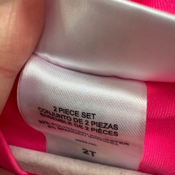 NWOT Lemon Kiss 2T Girls Hot Pink Rainbow Mermaid Swim Shirt Bathingsuit - Picture 5 of 7